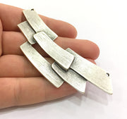 Antique Silver Pendants (94x30mm) Antique Silver Plated Metal  G5644