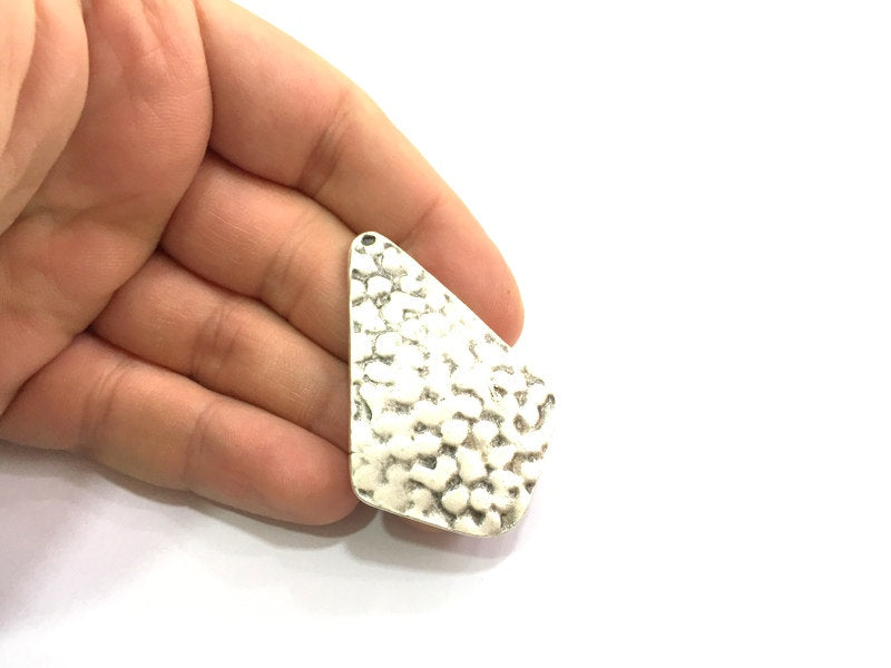 Antique Silver Pendants (55x46mm) Antique Silver Plated Metal  G9435