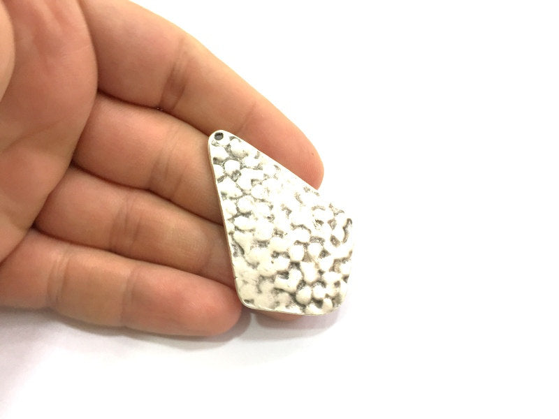 Antique Silver Pendants (55x46mm) Antique Silver Plated Metal  G9435