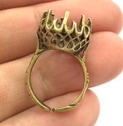 Adjustable Ring Blank, (12mm blank ) Antique Bronze Plated Brass G5668