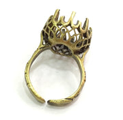 Adjustable Ring Blank, (12mm blank ) Antique Bronze Plated Brass G5668