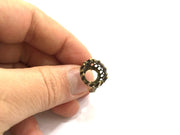 Adjustable Ring Blank, (12mm blank ) Antique Bronze Plated Brass G5668