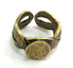 Ring Blank Base Bezel Setting Adjustable  Blank,, (10mm blank ) Antique Bronze Plated Brass G5669