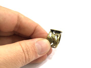 Adjustable Ring Blank, (15mm blank ) Antique Bronze Plated Brass G5673