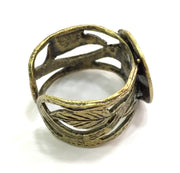 Adjustable Ring Blank, (15mm blank ) Antique Bronze Plated Brass G5673