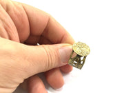 Adjustable Ring Blank, (15mm blank ) Antique Bronze Plated Brass G5673