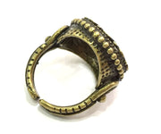 Ring Blank Base Setting , (18mm blank ) Adjustable  Antique Bronze Plated Brass G5674