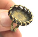 Adjustable Ring Blank, (18x13mm blank ) Antique Bronze Plated Brass G5678