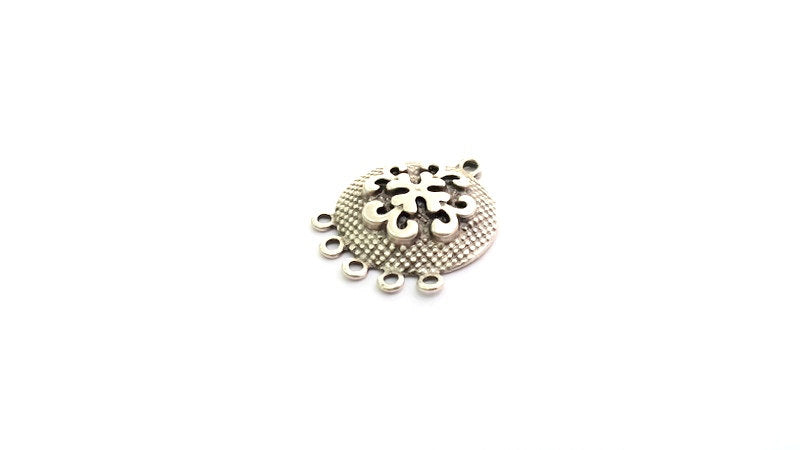 2 Antique Silver Plated Charms  (22mm)  G9491
