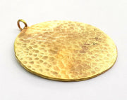 Hammered Round Pendant  (45mm)  Antique Raw  Brass   G9222