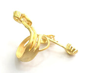 Gold Ring Base Blank Adjustable Ring Blank, (5mm and 6mm blank )  Gold Plated Brass G5935