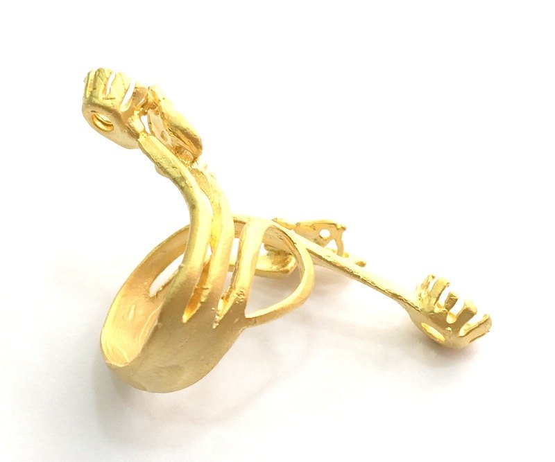 Gold Ring Base Blank Adjustable Ring Blank, (5mm and 6mm blank )  Gold Plated Brass G5935