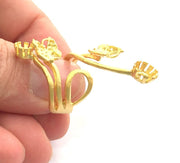 Gold Ring Base Blank Adjustable Ring Blank, (5mm and 6mm blank )  Gold Plated Brass G5935