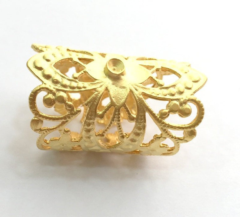 Adjustable Ring Blank, (3mm blank )  Gold Plated Brass G9453