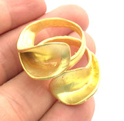 Gold Plated Ring Blank Bezel Setting Ring Base(6mm blank ) Adjustable  Gold Plated Brass G5940