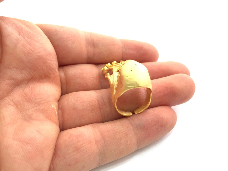 Adjustable Ring Blank, (3mm blank )  Gold Plated Brass G5941