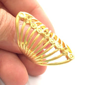 Gold Ring Blank Ring Settings Ring Bezel Base Cabochon Mountings Adjustable (3mm blank )  Gold Plated Brass G5942