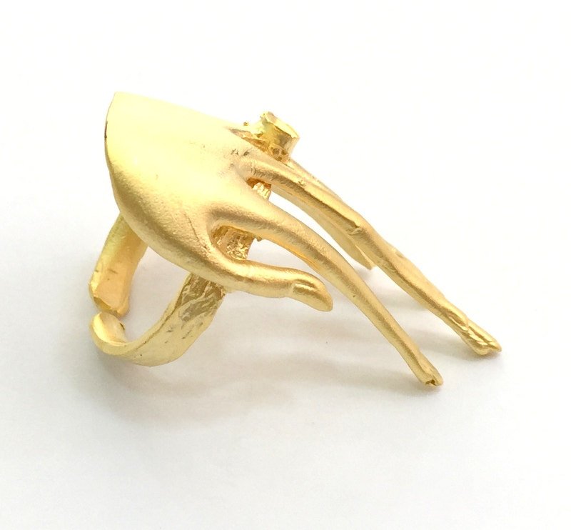 Adjustable Ring Blank, (3mm blank )  Gold Plated Brass G5943