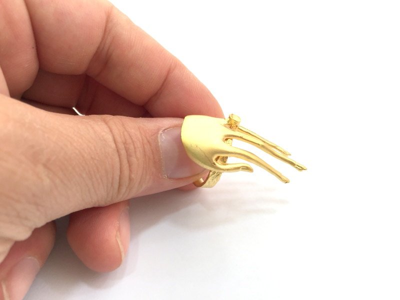 Adjustable Ring Blank, (3mm blank )  Gold Plated Brass G5943