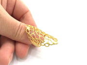 Gold Ring Blank Ring Settings Ring Bezel Base Cabochon Mountings Adjustable , (5mm blank )  Gold Plated Brass G5944