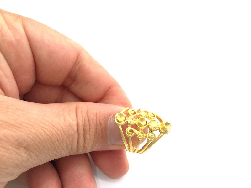 Adjustable Ring Blank, (3mm blank )  Gold Plated Brass G5946