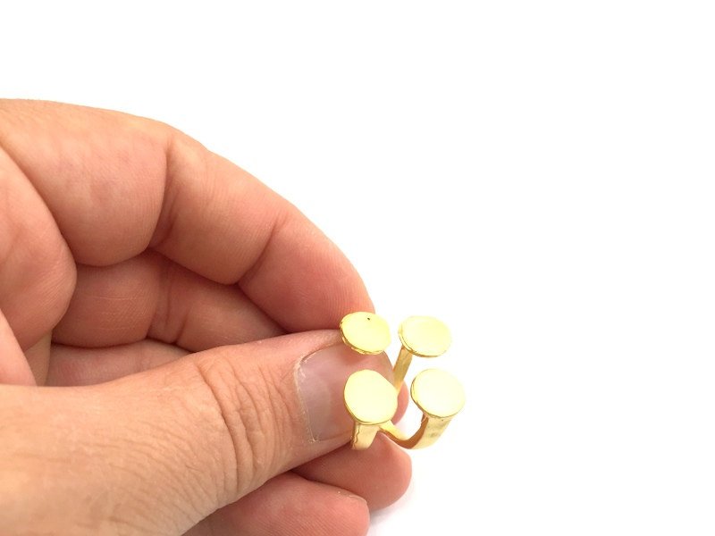 Adjustable Ring Blank, (10mm blank )  Gold Plated Brass G9235