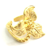 Gold Ring Base Blank Adjustable Ring Blank, (2mm blank )  Gold Plated Brass G5949