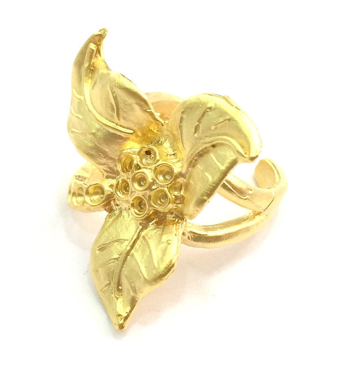 Gold Ring Base Blank Adjustable Ring Blank, (2mm blank )  Gold Plated Brass G5949