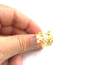 Gold Ring Blank Ring Settings Ring Bezel Base Cabochon Mountings Adjustable (3mm blank )  Gold Plated Brass G5950