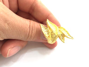 Gold Ring Base Blank Adjustable Ring Blank, (5mm blank )  Gold Plated Brass G5951