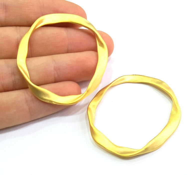 2 Curved Large Circle Gold Plated Circle (50 mm)  G5683