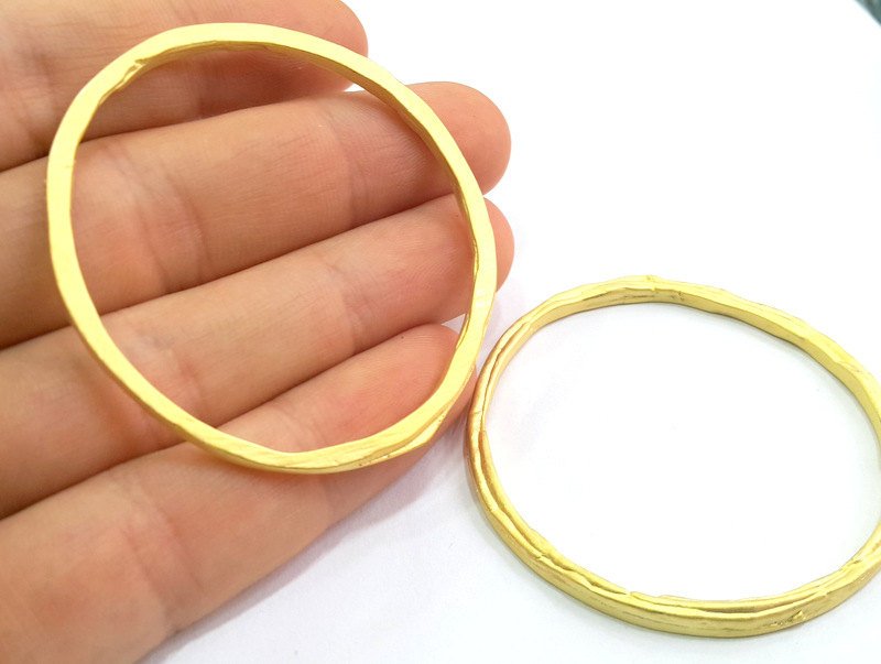 2 Gold Plated Large Circle Ring Round (54 mm)    G9783