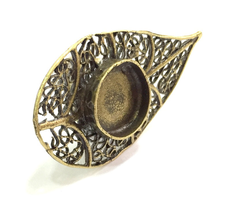 Adjustable Ring Blank, (16mm blank ) Antique Bronze Plated Brass G5686