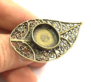 Adjustable Ring Blank, (16mm blank ) Antique Bronze Plated Brass G5686