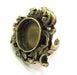 Ring Blank Base Bezel Setting , Adjustable  Antique Bronze Plated Brass (16mm blank ) G12296