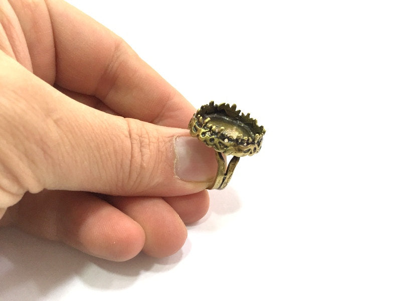 Adjustable Ring Blank, (20mm blank ) Antique Bronze Plated Brass G5689