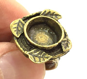 Adjustable Ring Blank, (10mm blank ) Antique Bronze Plated Brass G5690