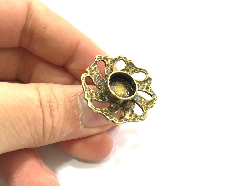 Adjustable Ring Blank, (10mm blank ) Antique Bronze Plated Brass G5691