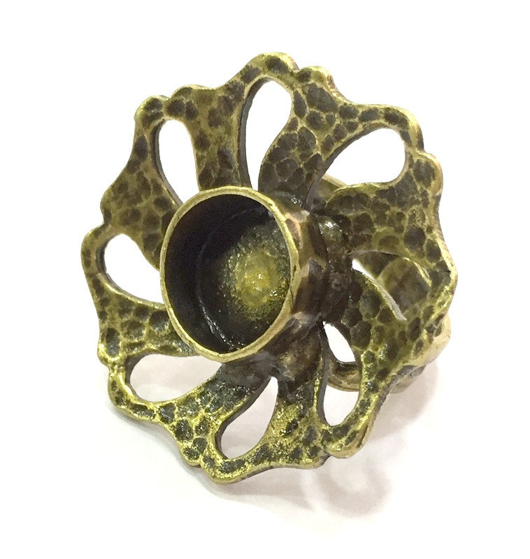 Adjustable Ring Blank, (10mm blank ) Antique Bronze Plated Brass G5691