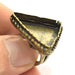 Adjustable Ring Blank, (25x25x25mm triangle blank ) Antique Bronze Plated Brass G5692