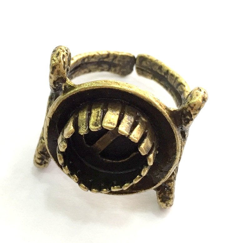 Adjustable Ring Blank, (10mm blank ) Antique Bronze Plated Brass G5693