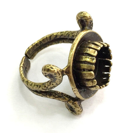Adjustable Ring Blank, (10mm blank ) Antique Bronze Plated Brass G5693