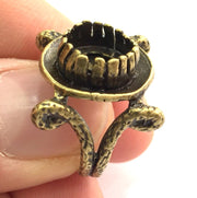 Adjustable Ring Blank, (10mm blank ) Antique Bronze Plated Brass G5693