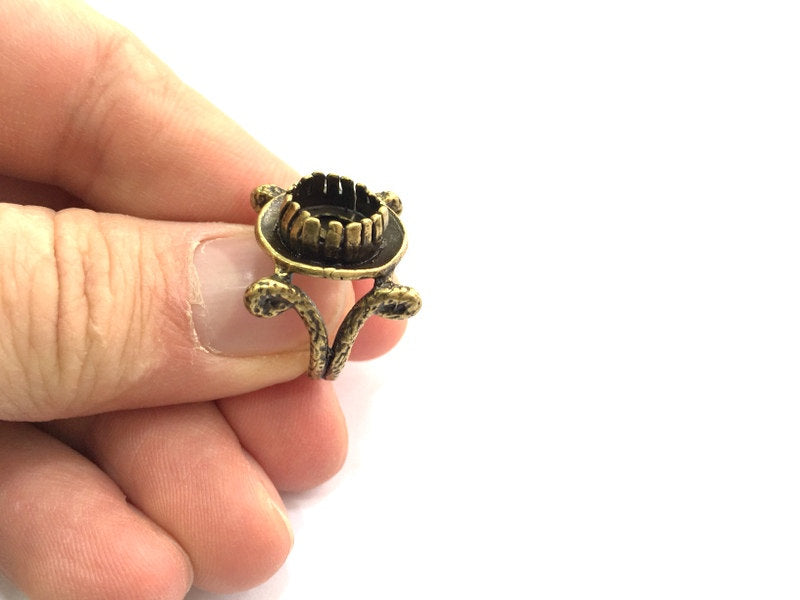 Adjustable Ring Blank, (10mm blank ) Antique Bronze Plated Brass G5693