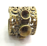 Ring Blank Base Bezel Setting (4mm and 5mm blank ) Adjustable  Antique Bronze Plated Brass G5698