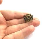 Ring Blank Base Bezel Setting (4mm and 5mm blank ) Adjustable  Antique Bronze Plated Brass G5698