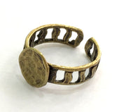 Adjustable Ring Blank, (10mm blank ) Antique Bronze Plated Brass G5699