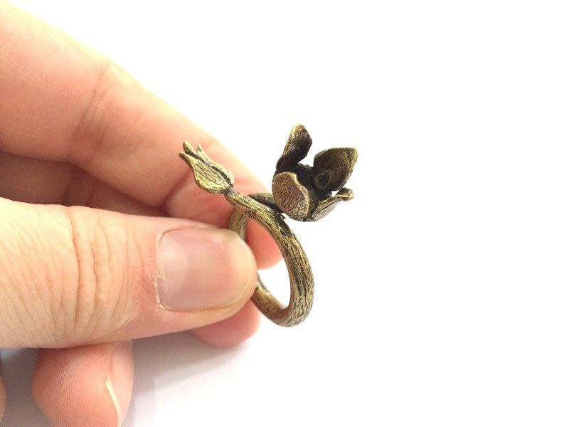 Adjustable Ring Blank, (10mm blank ) Antique Bronze Plated Brass G5701