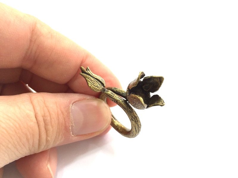 Adjustable Ring Blank, (10mm blank ) Antique Bronze Plated Brass G5701