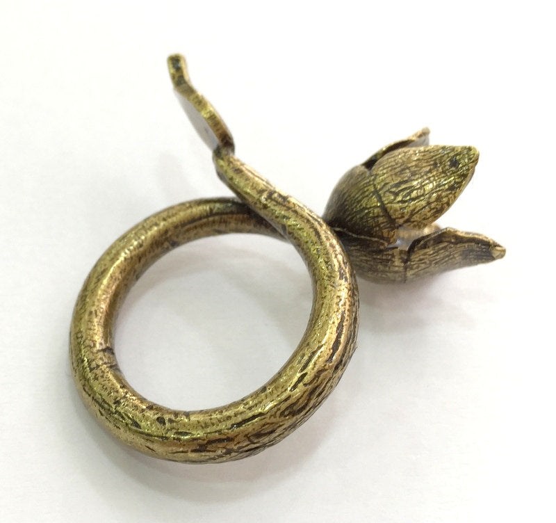 Adjustable Ring Blank, (10mm blank ) Antique Bronze Plated Brass G5701
